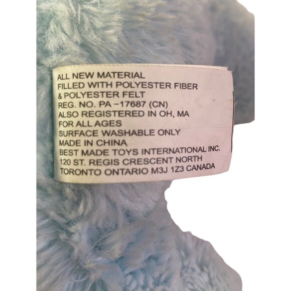 Best Made Toys Bunny Rabbit Plush Stuffed Animal Blue w/Carrot Easter Soft Toy - Picture 7 of 12